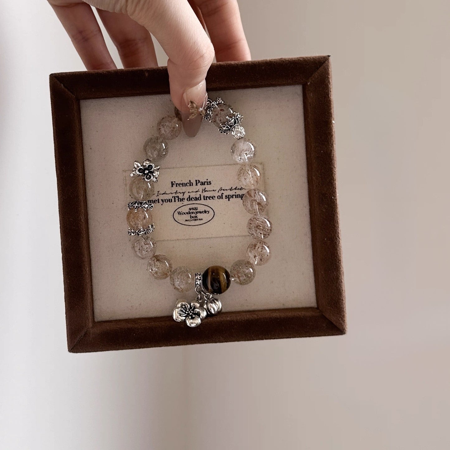 "Aura of Abundance" Black Rutilated Quartz & Tiger's Eye Bracelet