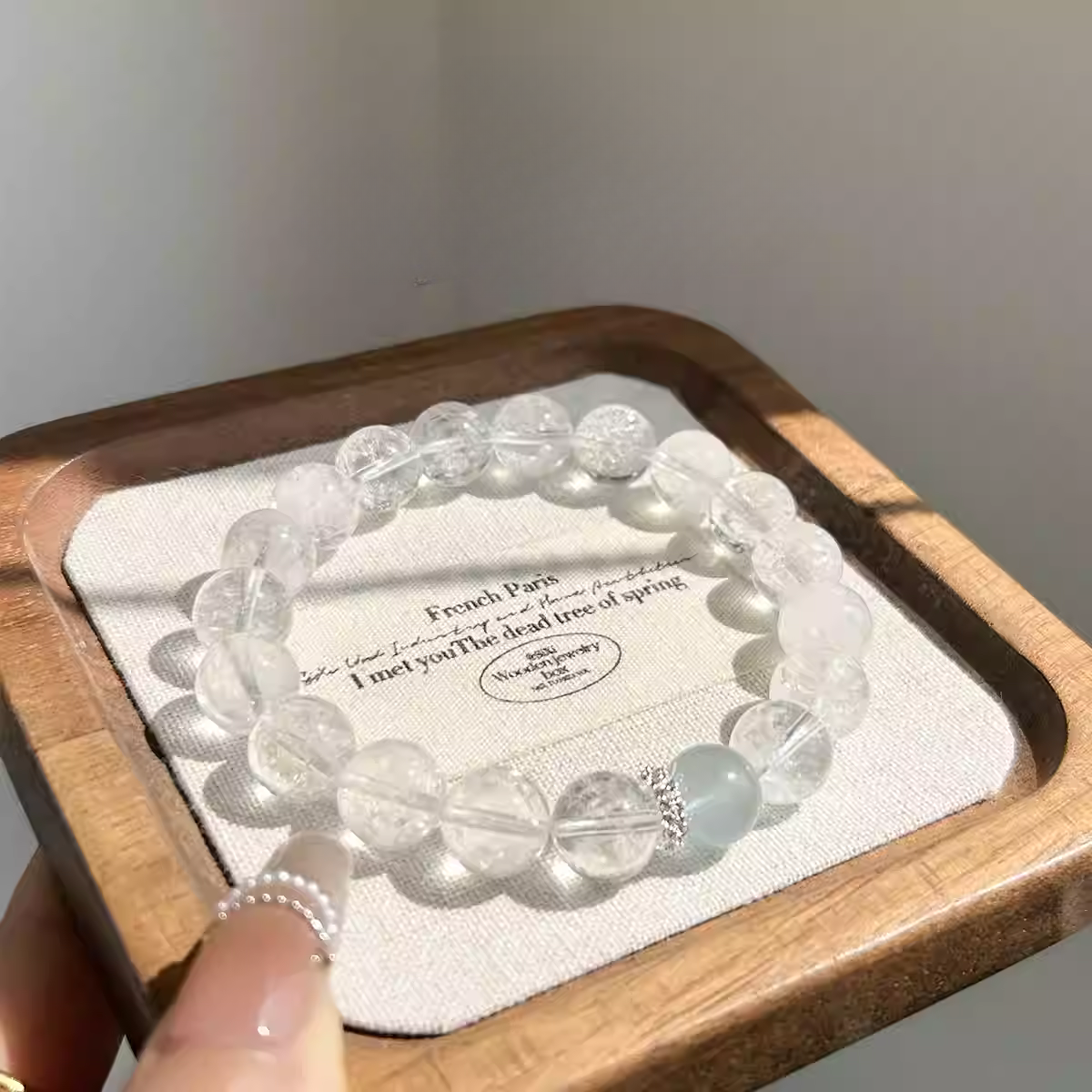 "Stellar Flow" White Azeztulite & Aquamarine Bracelet