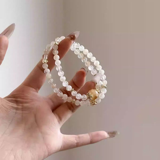 "Pine Mist Grove" Double-Strand Citrine Bracelet